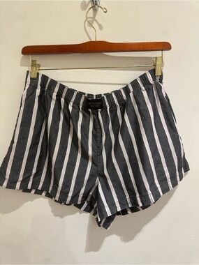 Victoria's Secret Grey and Pink Vertical Stripe Athletic Lounge Shorts